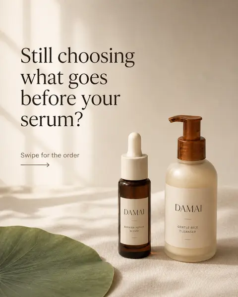 The slides of an example carousel post made for a demo skincare store.