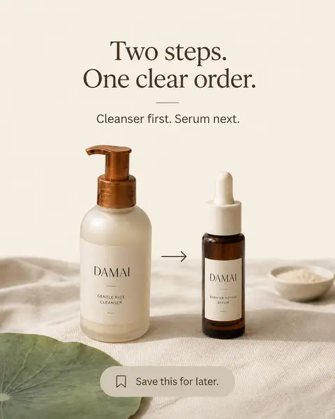 The slides of an example carousel post made for a demo skincare store.